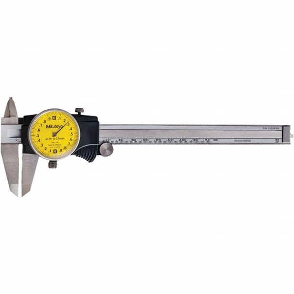 Mitutoyo - Dial Calipers Maximum Measurement (mm): 150 Dial Graduation (mm): 0.02 - Exact Tooling