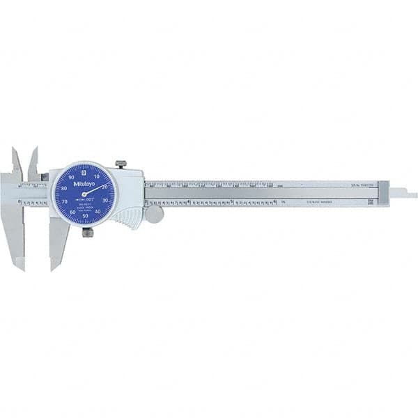 Mitutoyo - Dial Calipers Maximum Measurement (Inch): 6 Dial Graduation (Decimal Inch): 0.001 - Exact Tooling