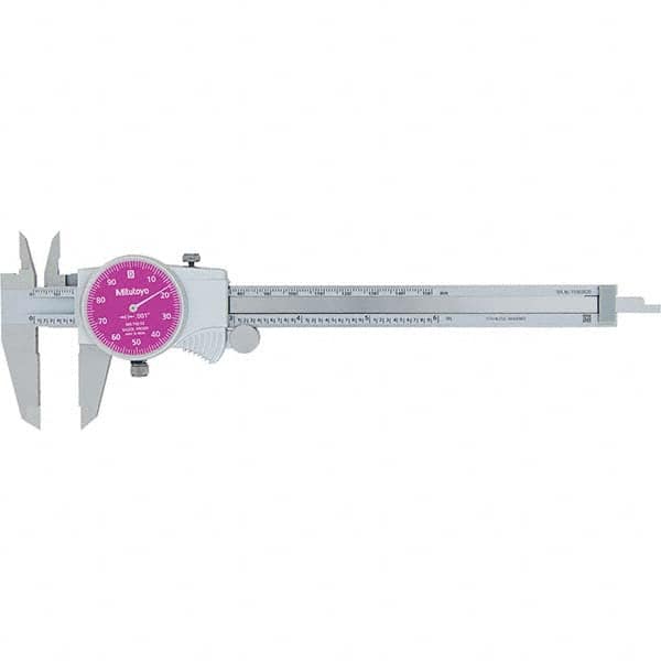 Mitutoyo - Dial Calipers Maximum Measurement (Inch): 6 Dial Graduation (Decimal Inch): 0.001 - Exact Tooling