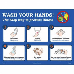 NMC - "Wash Your Hands! - The Easy Way to Prevent Illness", 24" Wide x 18" High, Paper Safety Sign - Exact Tooling