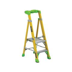 Louisville - Rolling & Wall Mounted Ladders & Platforms; Type: Aluminum ; Style: Combo Straight & Platform Ladder ; Number of Steps / Rungs: 2 ; Height (Inch): 36 ; Load Capacity (Lb.): 375.000 ; Base Width (Inch): 22 - Exact Tooling