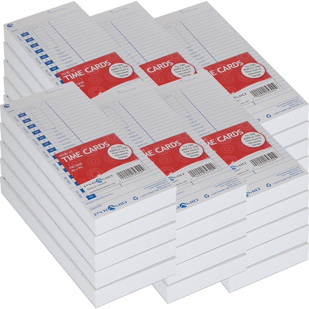 Pyramid - Time Cards & Time Clock Accessories For Use With: Pyramid Time Systems Time Clock models 3500, 3500SS, 3600SS, 3700 Height (Inch): 4-39/64 - Exact Tooling