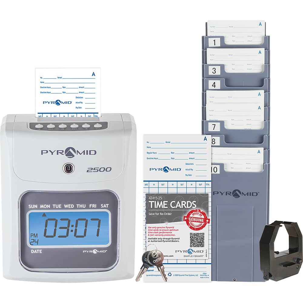 Pyramid - Time Clocks & Time Recorders Punch Style: Manual Power Source: 100 to 240 V @ 50 to 60 Hz - Exact Tooling