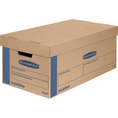 BANKERS BOX - Compartment Storage Boxes & Bins; Type: Moving/Storage Box ; Number of Compartments: 1.000 ; Overall Width: 12 ; Overall Depth: 24 (Inch); Overall Height (Inch): 10 ; Color: Kraft/Blue - Exact Tooling
