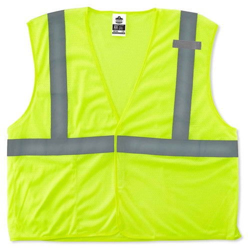 8210HL Econo Vest Lime L/ XL Hook & Loop Glowear - Exact Tooling
