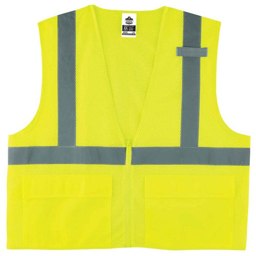 8220Z Standard Vest Lime L/ XL Zipper Glowear - Exact Tooling