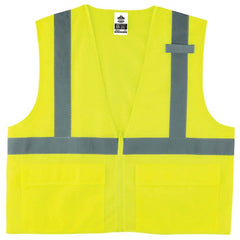 8220Z Standard Vest Lime L/ XL Zipper Glowear - Exact Tooling