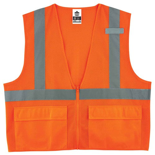 8220Z S/M Orange Standard Mesh Vest Type R Class 2 - Exact Tooling