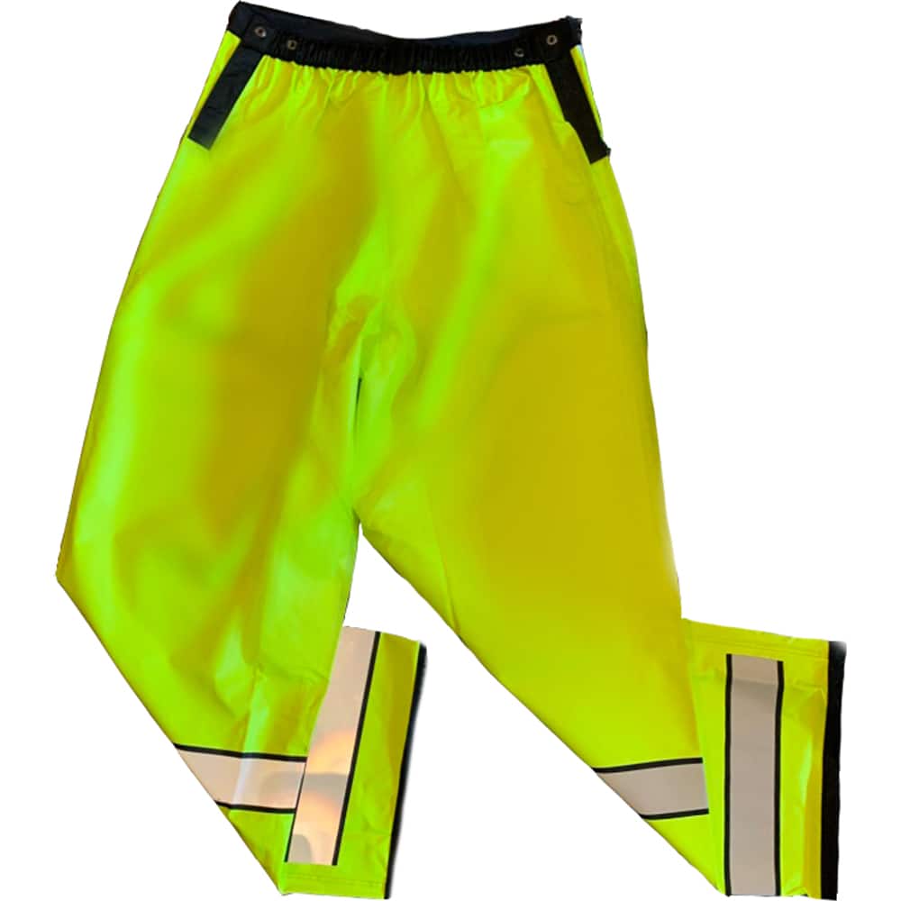 Louisiana Professional Wear - Rain & Chemical Wear; Garment Style: Rain Pants ; Garment Type: High Visibility; Rain; Waterproof ; Material: Polyurethane/Nylon ; Size: Medium ; Color: Fluorescent Yellow/Black ; Certification Type: ANSI/ISEA 107-2015 Class - Exact Tooling
