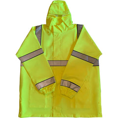 Louisiana Professional Wear - Rain & Chemical Wear; Garment Style: Rain Jacket ; Garment Type: Breathable; Hi-Visibility; Waterproof; Rain ; Material: Polyester/Polyurethane ; Size: 4X-Large ; Color: Fluorescent Yellow ; Certification Type: ANSI/ISEA 107 - Exact Tooling