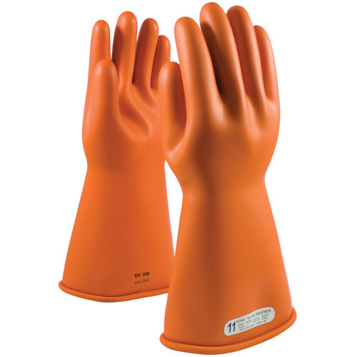 ‎147-1-14/7 - Novax - Natural Rubber Insulating Glove - Class 1 - 14″ - Orange - Straight Cuff - Exact Tooling
