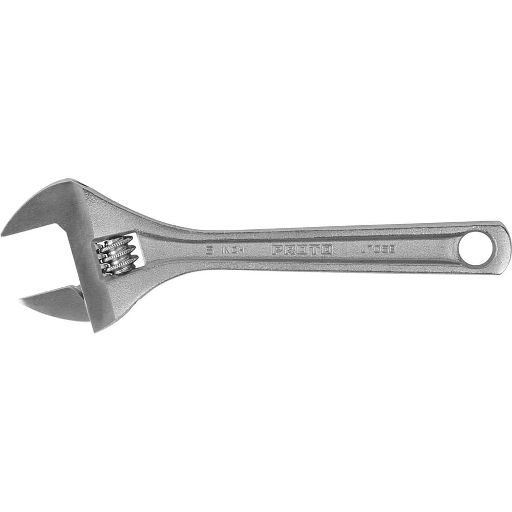 Proto - Adjustable Wrenches; Wrench Type: Adjustable ; Wrench Size (Inch): 6 ; Jaw Capacity (Inch): 15/16 ; Material: Steel ; Finish/Coating: Chrome ; ANSI Spec: B107.8m - Exact Tooling