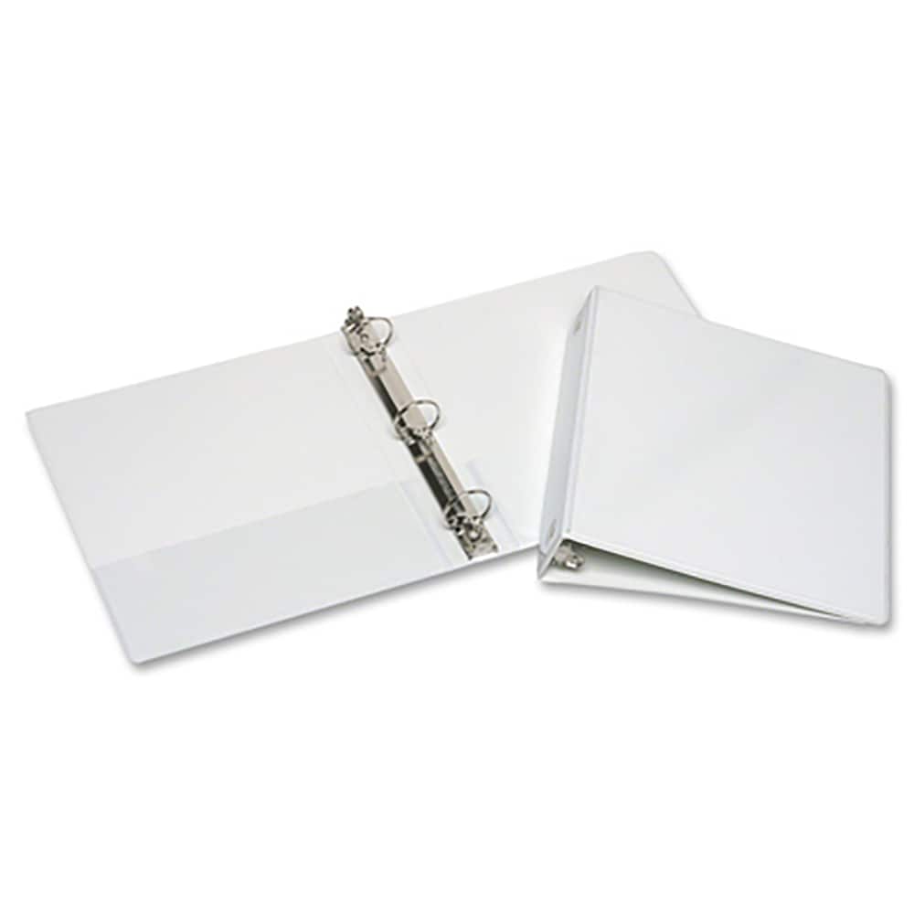 Ability One - Ring Binders; Binder Type: 3 Hole Binder ; Capacity: 1 1/2" ; Color: White ; Material: Vinyl ; Size: 8 1/2 x 11 - Exact Tooling