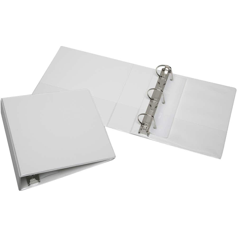 Ability One - Ring Binders; Binder Type: 3 Hole Binder ; Capacity: 2-1/2 ; Color: White ; Material: Vinyl ; Size: 8 1/2 x 11 - Exact Tooling