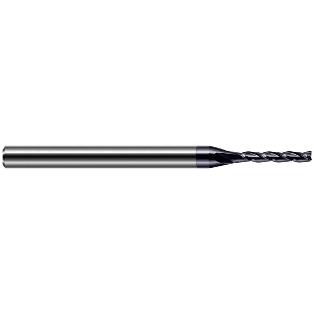Square End Mill: 7/64'' Dia, 7/16'' LOC, 1/8'' Shank Dia, 2-1/2'' OAL, 3 Flutes, Solid Carbide Single End, AlTiN Finish, 30 ° Helix, Centercutting, RH Cut, RH Flute