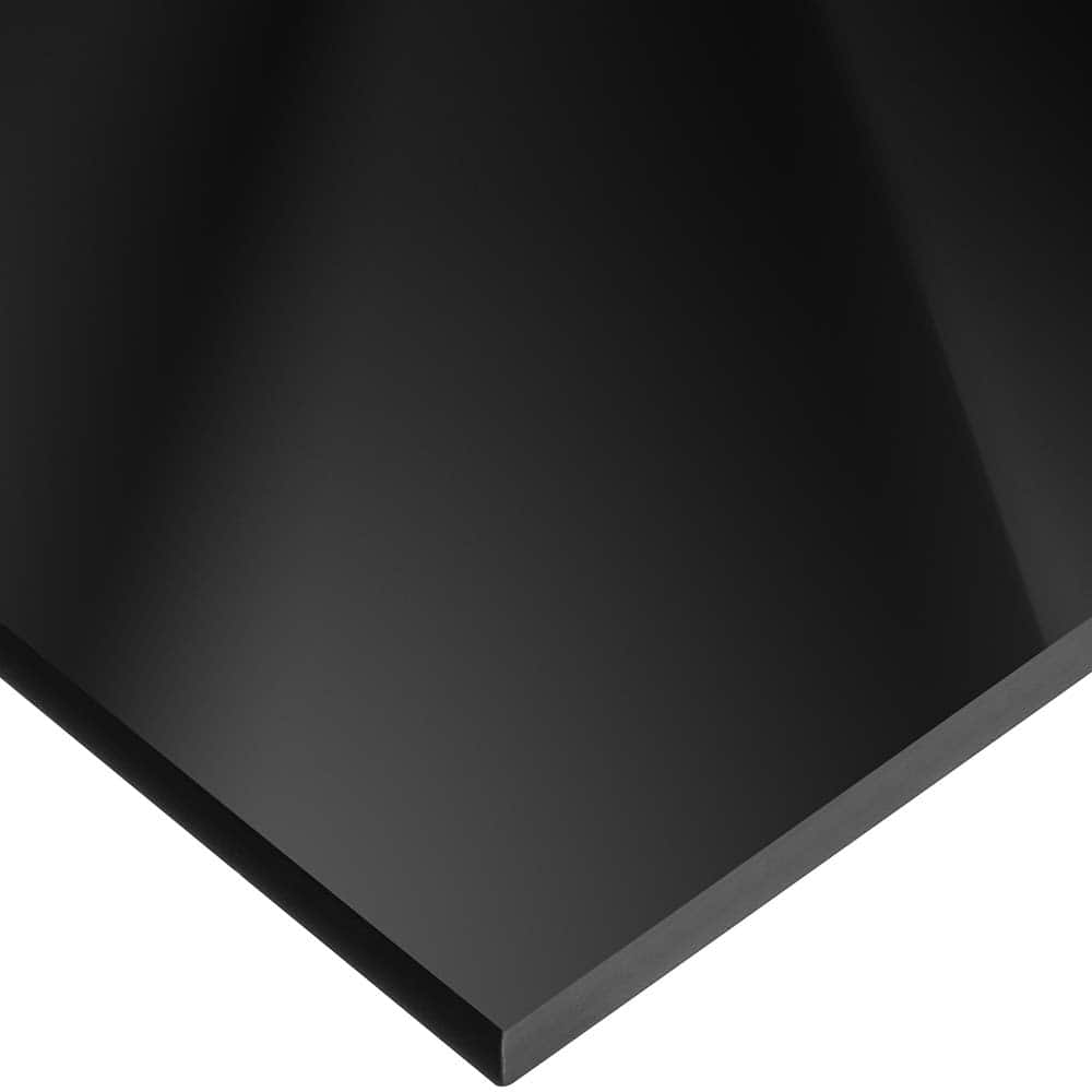 USA Sealing - Plastic Sheets; Material: Cast Acrylic ; Thickness (Inch): 3/16 ; Length (Feet): 1 ; Tensile Strength (psi): 10000 ; Color: Black ; Material Grade: Standard - Exact Tooling