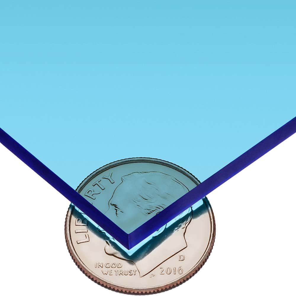 USA Sealing - Plastic Sheets; Material: Cast Acrylic ; Thickness (Inch): 1/4 ; Length (Feet): 2 ; Tensile Strength (psi): 10000 ; Color: Tinted Blue ; Material Grade: Standard - Exact Tooling