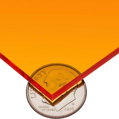 USA Sealing - Plastic Sheets; Material: Cast Acrylic ; Thickness (Inch): 1/8 ; Length (Feet): 8 ; Tensile Strength (psi): 10000 ; Color: Tinted Orange ; Material Grade: Standard - Exact Tooling