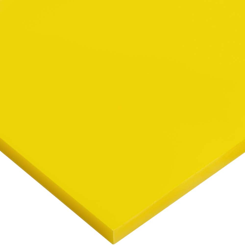 USA Sealing - Plastic Sheets; Material: Cast Acrylic ; Thickness (Inch): 1/4 ; Length (Feet): 2 ; Tensile Strength (psi): 10000 ; Color: Yellow ; Material Grade: Standard - Exact Tooling