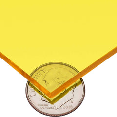 USA Sealing - Plastic Sheets; Material: Cast Acrylic ; Thickness (Inch): 1/8 ; Length (Feet): 8 ; Tensile Strength (psi): 10000 ; Color: Tinted Yellow ; Material Grade: Standard - Exact Tooling