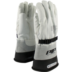 ‎148-5000/12 Leather Gloves - Leather Protector - Grain Goatskin - Class 1-2 - 12 In. - Gauntlet Cuff - Exact Tooling