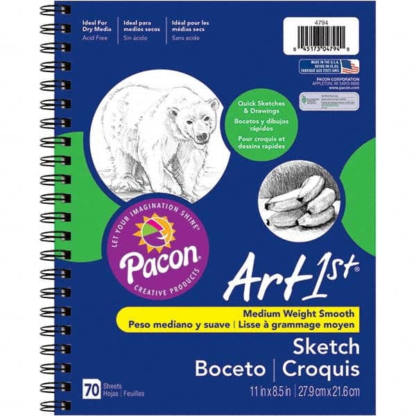 Pacon - Note Pads, Writing Pads & Notebooks Writing Pads & Notebook Type: Sketch Size: 11 x 8-1/2 - Exact Tooling