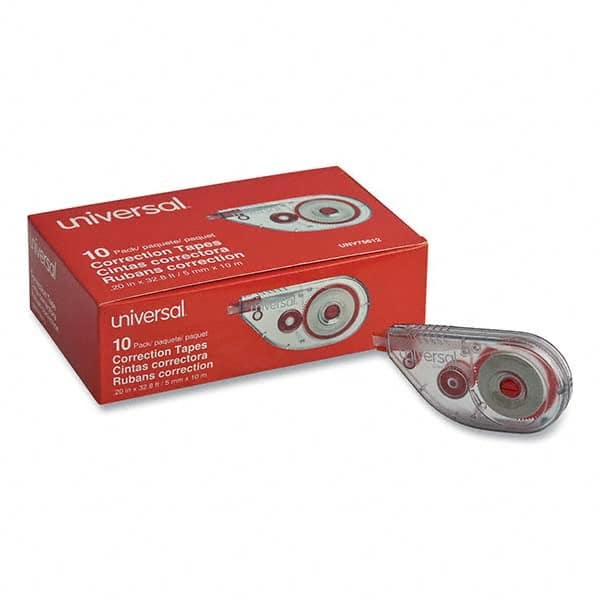 UNIVERSAL - Correction Fluid & Tape Type: Correction Tape Non-Refillable Tape Size: 1/5 x 393" - Exact Tooling