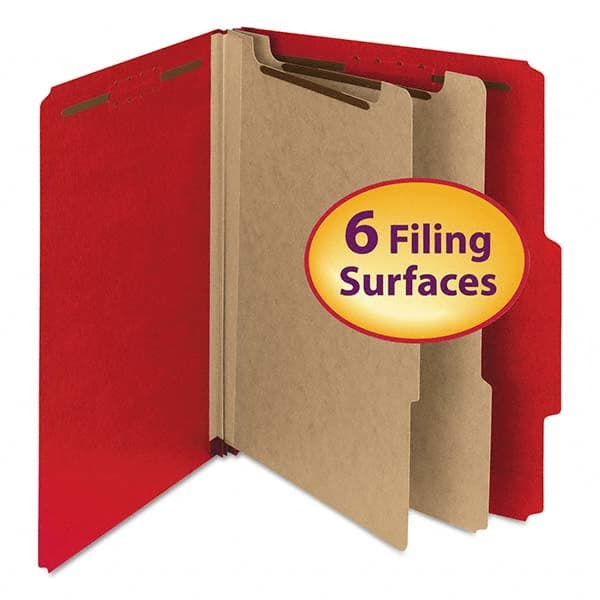 SMEAD - File Folders, Expansion Folders & Hanging Files Folder/File Type: Classification Folders with Tob Tab Fastener Color: Red - Exact Tooling