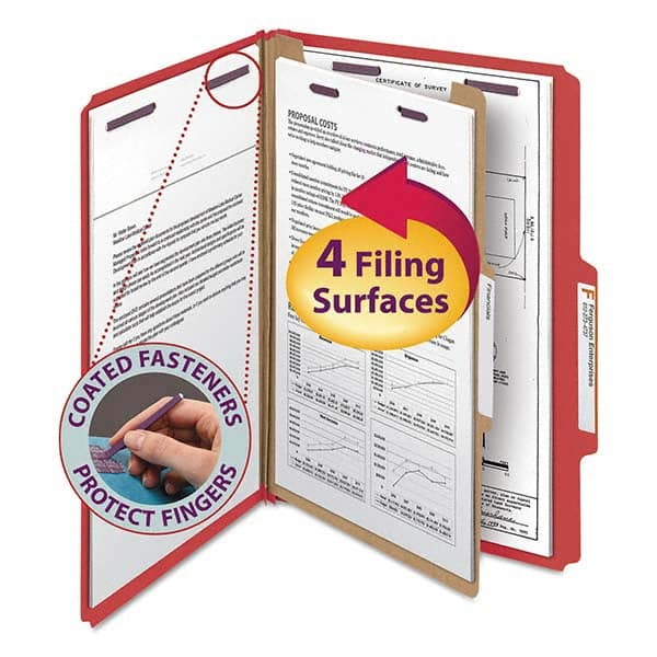 SMEAD - File Folders, Expansion Folders & Hanging Files Folder/File Type: Classification Folders with Tob Tab Fastener Color: Red - Exact Tooling