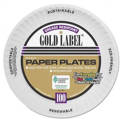 AJM Packaging Corporation - Coated Paper Plates, 6", White, Round, 100/Pack - Exact Tooling