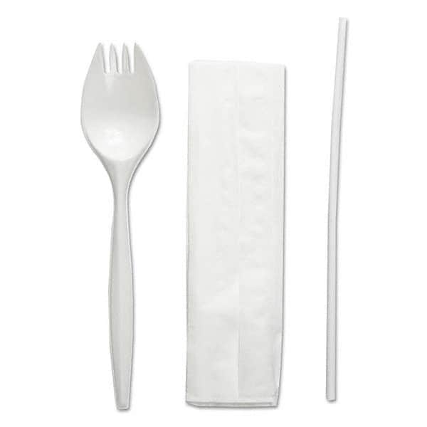 Boardwalk - School Cutlery Kit, Napkin/Spork/Straw, White, 1000/Carton - Exact Tooling