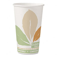 DART - Bare by Solo Eco-Forward PLA Paper Hot Cups, Leaf Design, 16 oz, 1000/Carton - Exact Tooling