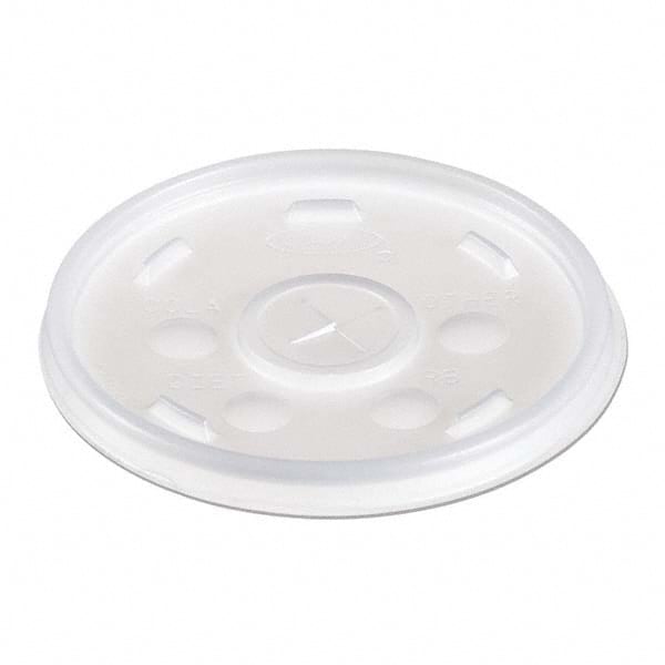 DART - Plastic Lids, for 12 oz Hot/Cold Foam Cups, Slip-Thru Lid, White, 1000/Carton - Exact Tooling