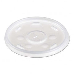 DART - Plastic Lids, for 12 oz Hot/Cold Foam Cups, Slip-Thru Lid, White, 1000/Carton - Exact Tooling