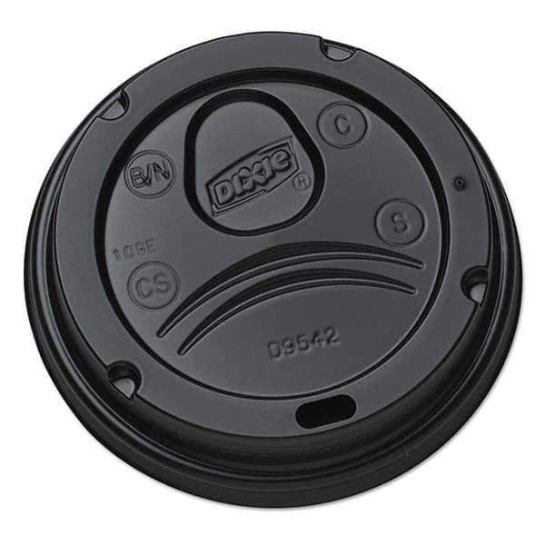 Dixie - Drink-Thru Lids for 10-20 oz Cups, Plastic, Black - Exact Tooling