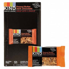 KIND - Snacks, Cookies, Candy & Gum Breakroom Accessory Type: Granola Bars Breakroom Accessory Description: Healthy Grains Bar, Peanut Butter Dark Chocolate, 1.2 oz, 12/Box - Exact Tooling