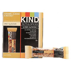 KIND - Snacks, Cookies, Candy & Gum Breakroom Accessory Type: Granola Bars Breakroom Accessory Description: Nuts and Spices Bar, Caramel Almond and Sea Salt, 1.4 oz Bar, 12/Box - Exact Tooling