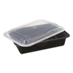 Pactiv - VERSAtainers, Black/Clear, 38 oz, 6w x 8 1/2d x 2h, 150/Carton - Exact Tooling
