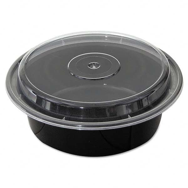 Pactiv - VERSAtainers, Black/Clear, 32 oz, 7" Diam x 2"H, 150/Carton - Exact Tooling