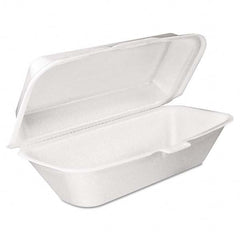 DART - Foam Hoagie Container with Removable Lid, 9-4/5 x 5-3/10 x 3-3/10, White, 125/Bag - Exact Tooling