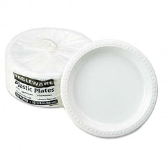 Tablemate Products - Plastic Dinnerware, Plates, 10-1/4" Diam, White, 125/Pack - Exact Tooling