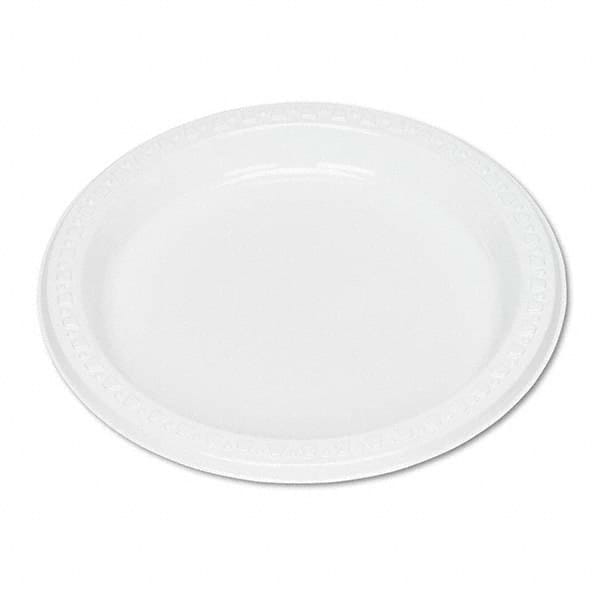 Tablemate Products - Plastic Dinnerware, Plates, 7" Diam, White, 125/Pack - Exact Tooling