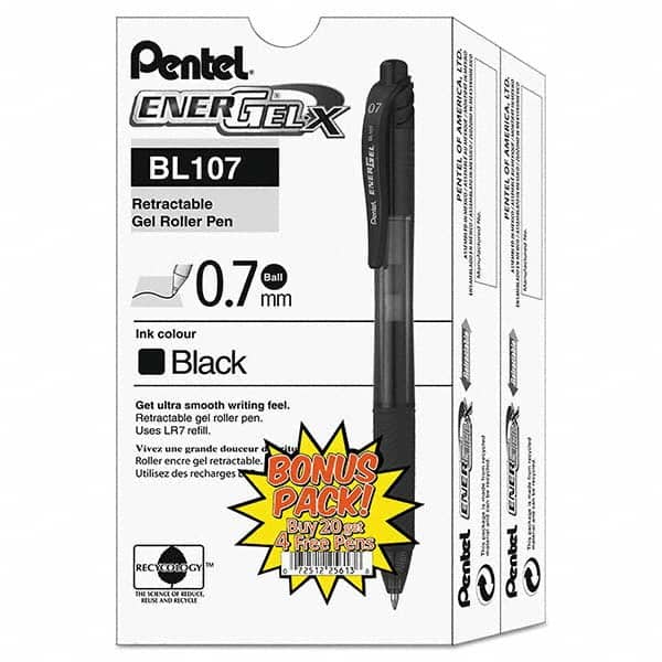 Pentel - Pens & Pencils Type: Gel Roller Ball Pen Color: Black - Exact Tooling