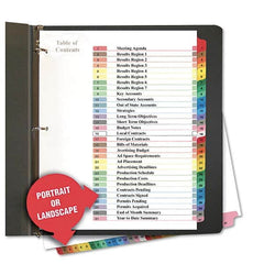 UNIVERSAL - Tabs, Indexes & Dividers Indexes & Divider Type: Preprinted Numeric Size: 11 x 8-1/2 - Exact Tooling