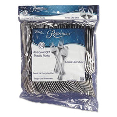 WNA - Reflections Heavyweight Plastic Utensils, Fork, Silver, 7", 40/pack - Exact Tooling