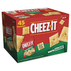 Sunshine - Snacks, Cookies, Candy & Gum Breakroom Accessory Type: Crackers Breakroom Accessory Description: Cheez-it Crackers, 1.5 oz Bag, White Cheddar, 45/Carton - Exact Tooling