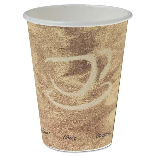 DART - Mistique Polycoated Hot Paper Cup, 12 oz, Printed, Brown, 50/Bag - Exact Tooling