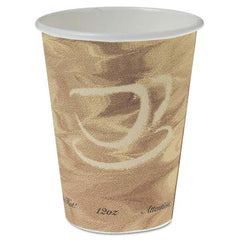 DART - Mistique Polycoated Hot Paper Cup, 12 oz, Printed, Brown, 50/Bag - Exact Tooling