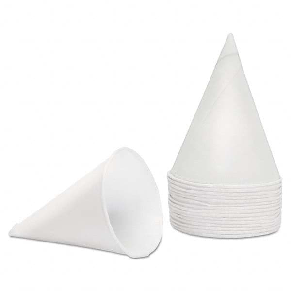 Konie - Rolled Rim, Poly Bagged Paper Cone Cups, 4.5 oz, White, 5000/Carton - Exact Tooling