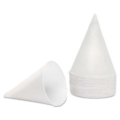 Konie - Rolled Rim, Poly Bagged Paper Cone Cups, 4.5 oz, White, 5000/Carton - Exact Tooling